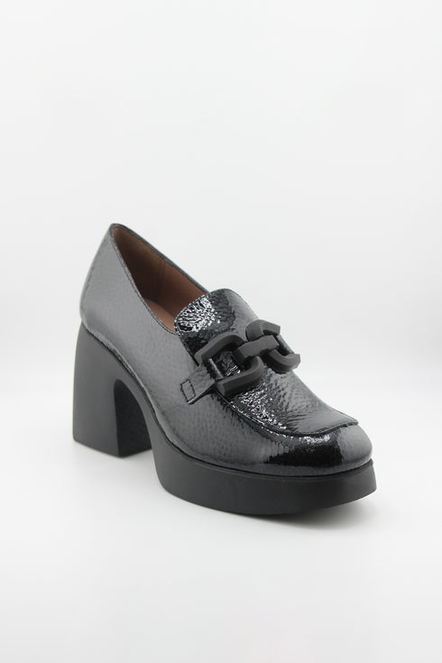 Wonders Chunky Block Heel Patent Loafers